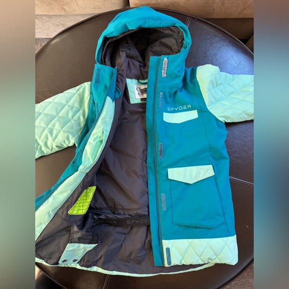 Spyder Girls Claire Jacket (10) Teal - Picture 9 of 13